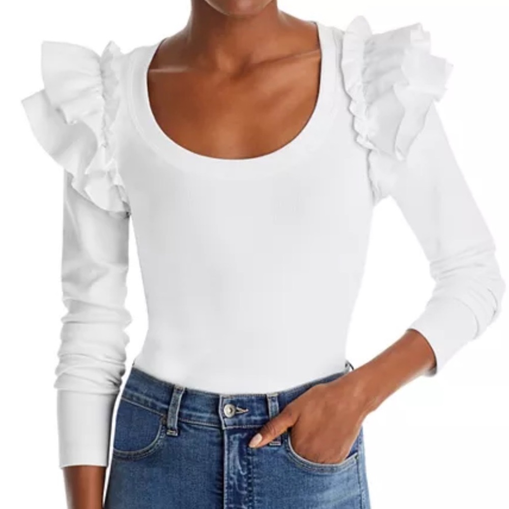 New Veronica Beard Avedon Top in White Size Large